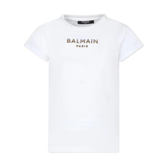  [키즈] 발망 티셔츠 BU8A01Z1884 100 WHITE