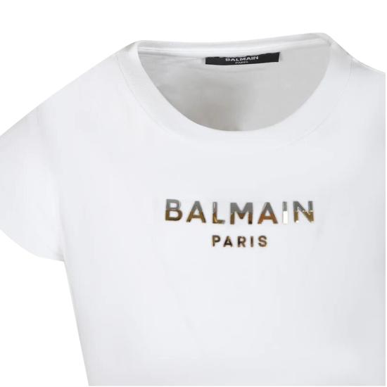  [키즈] 발망 티셔츠 BU8A01Z1884 100 WHITE - BALMAIN