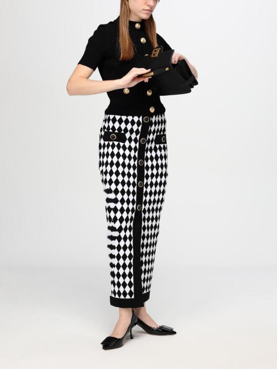 24FW 발망 롱 스커트 DF1LD070KG67 EAB Black - BALMAIN