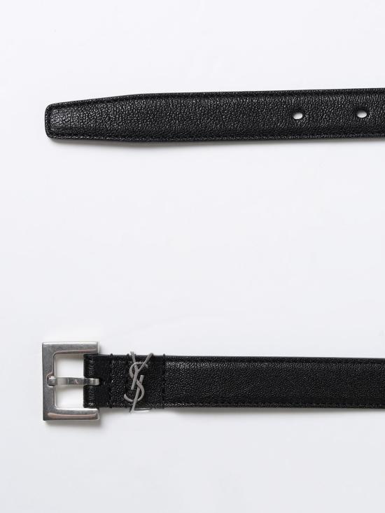 25FW 생로랑 가죽 벨트 612616BRM0E 1000 Black - SAINT LAURENT