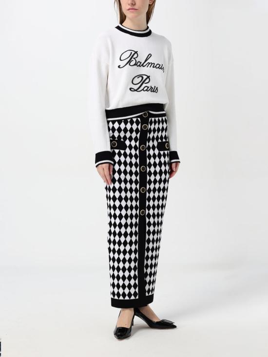 24FW 발망 스웨터 DF1KA002KG48 GAB White - BALMAIN