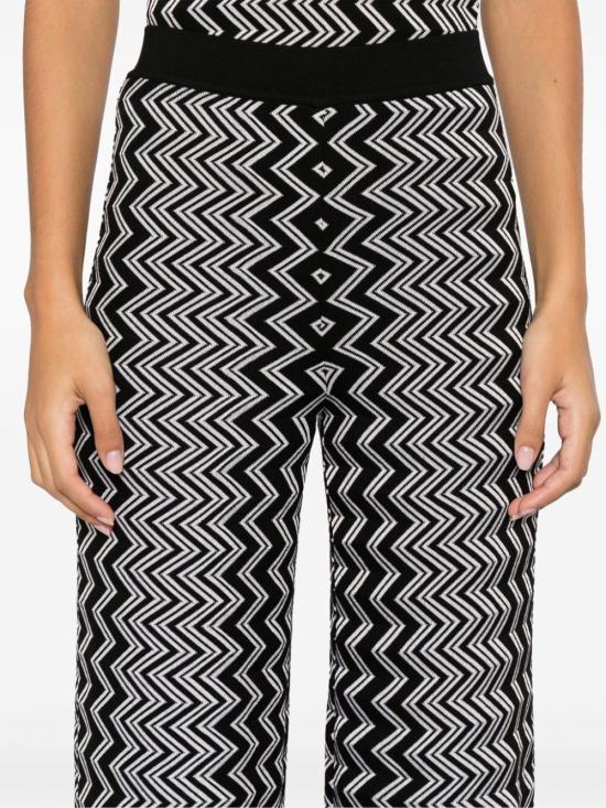  미소니 스트레이트 팬츠 DS24WI1EBR00ZS S91LG BLACK WHITE - MISSONI