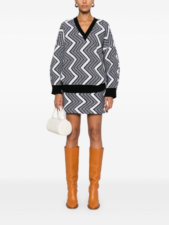  미소니 스웨터 DS24WN1QBK041L S91LR WHITE BLACK - MISSONI