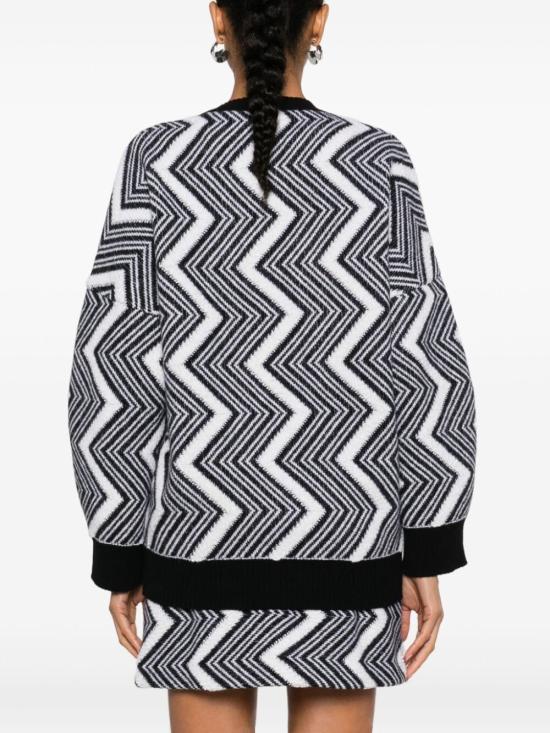  미소니 스웨터 DS24WN1QBK041L S91LR WHITE BLACK - MISSONI