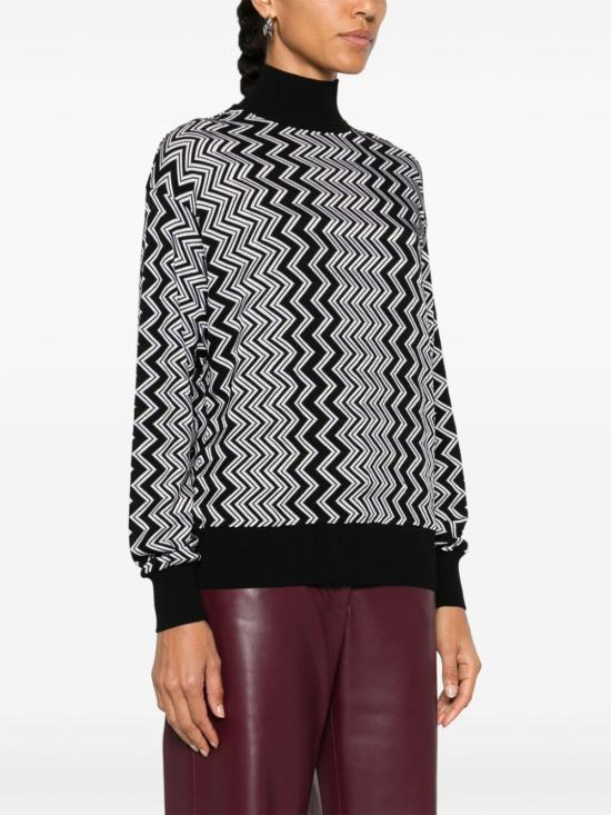  미소니 스웨터 DS24WN20BR00ZS S91LG BLACK WHITE - MISSONI