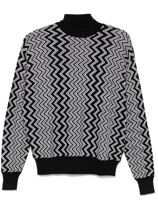  미소니 스웨터 DS24WN20BR00ZS S91LG BLACK WHITE