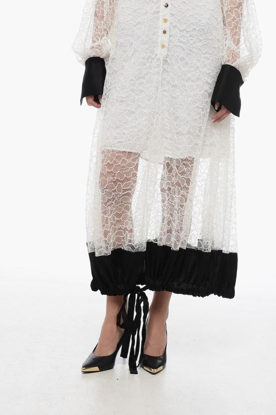  로에베 롱 원피스 D2296600FO 0 WHITE BLACK White - LOEWE