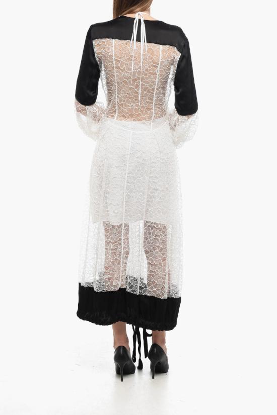  로에베 롱 원피스 D2296600FO 0 WHITE BLACK White - LOEWE