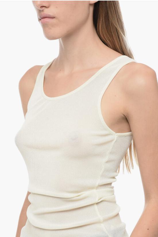  아미 민소매 티셔츠 FTK101 JE0022 185 White - AMI