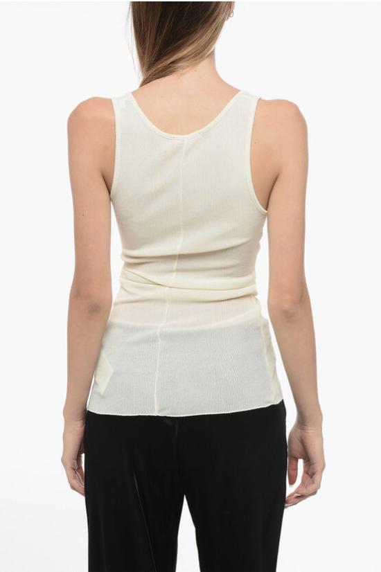  아미 민소매 티셔츠 FTK101 JE0022 185 White - AMI