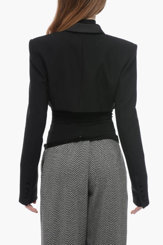  라콴 스미스 수트 자켓 LSFW23O009 C001 BLACK CHIFFON - LAQUAN SMITH