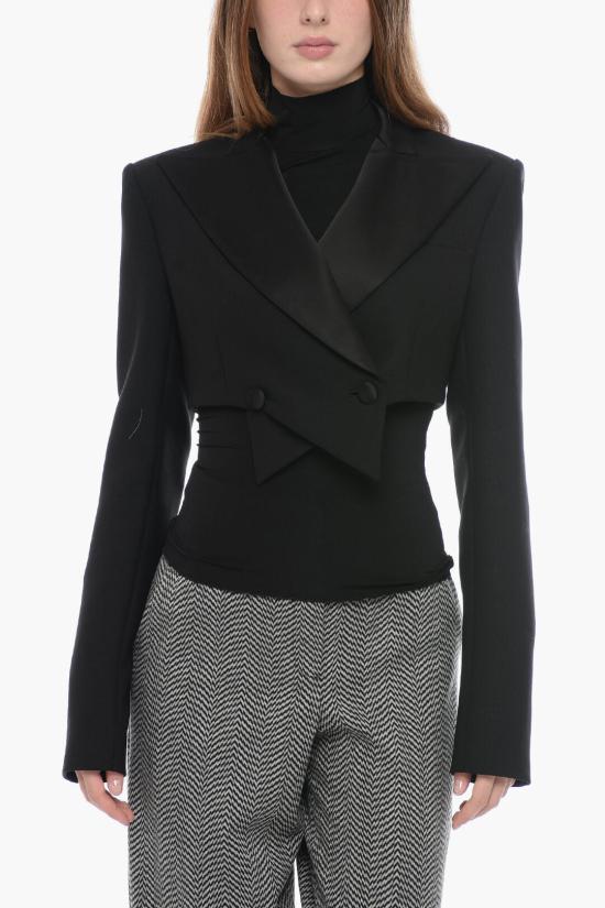  라콴 스미스 수트 자켓 LSFW23O009 C001 BLACK CHIFFON
