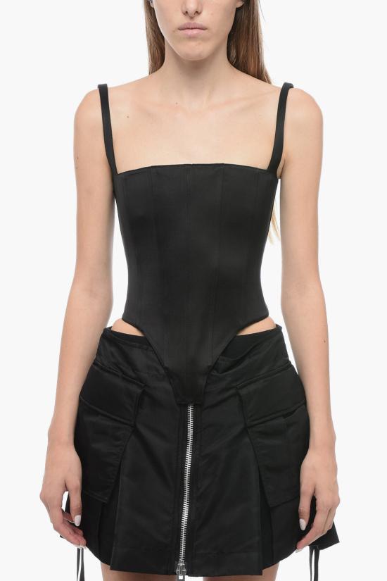  라콴 스미스 민소매 티셔츠 LSFW23T007 C001 BLACK CHIFFON Black