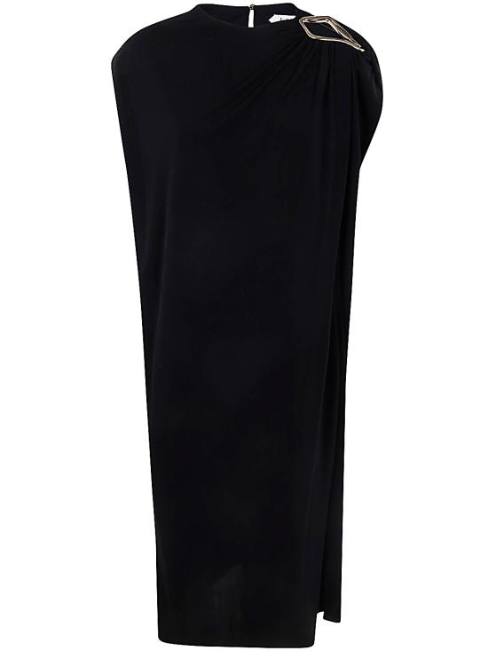  랑방 미디 원피스 RW DR0021 5088 H24 10 BLACK - LANVIN