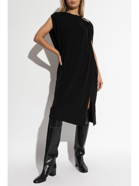  랑방 미디 원피스 RW DR0021 5088 H24 10 BLACK - LANVIN