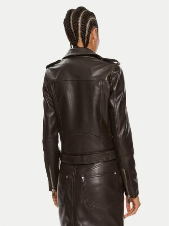 25SS 핑코 가죽 자켓 103897A21L M04 Marrone oltre buio - PINKO