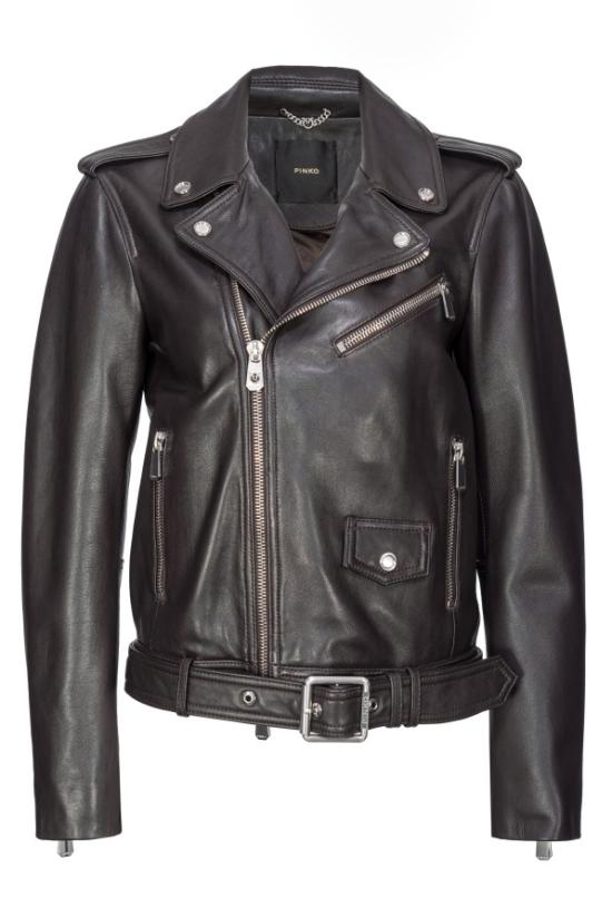 25SS 핑코 가죽 자켓 103897A21L M04 Marrone oltre buio