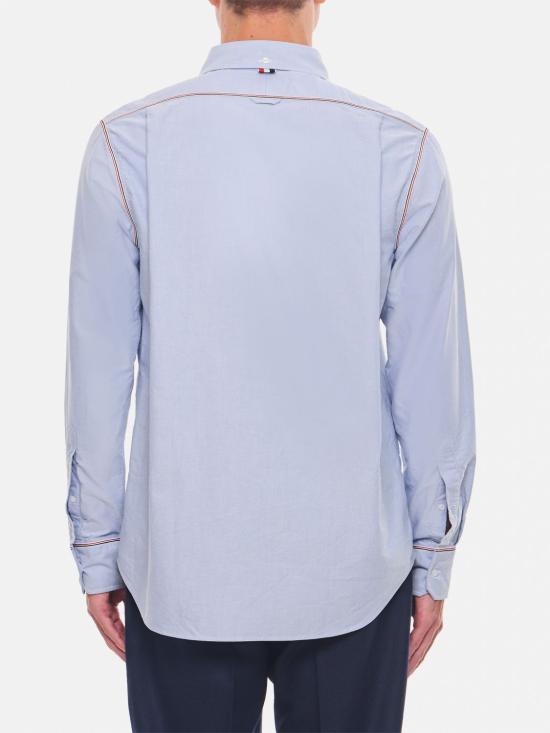 25FW 톰브라운 스트레이트 핏 롱슬리브 옥스포드 셔츠  MWL406AF0313 480 Blue - THOM BROWNE