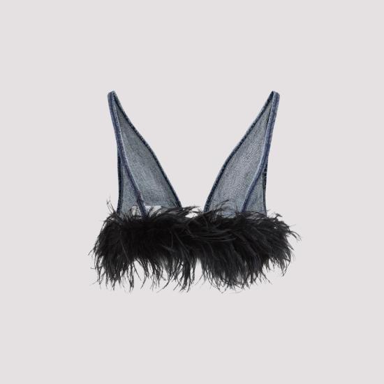 24SS 미우미우 민소매 티셔츠 GWT055SOOO 139H F0AI7 BLU NERO BLUE - MIU MIU