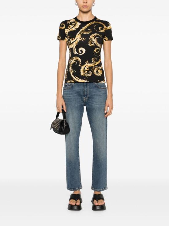 25SS 베르사체 반팔 티셔츠 77HAH608JS409 G89 BLACK - VERSACE