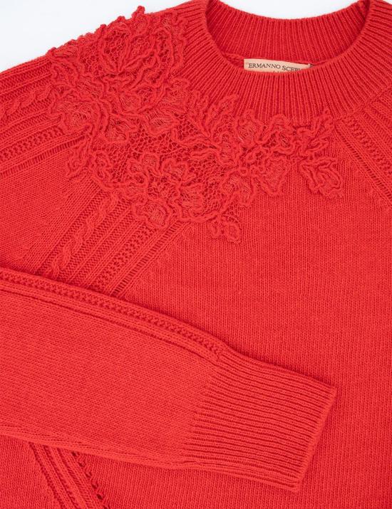 24FW 에르마노 설비노 스웨터 D454M504APDYI 81652 81652 ROCOCCO RED - ERMANNO SCERVINO