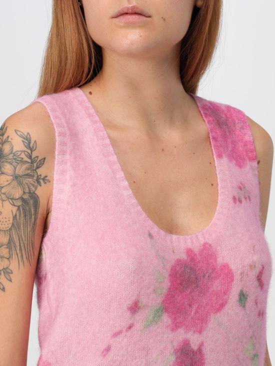 25FW 블루마린 민소매 티셔츠 2M496A F7297 Pink - BLUMARINE