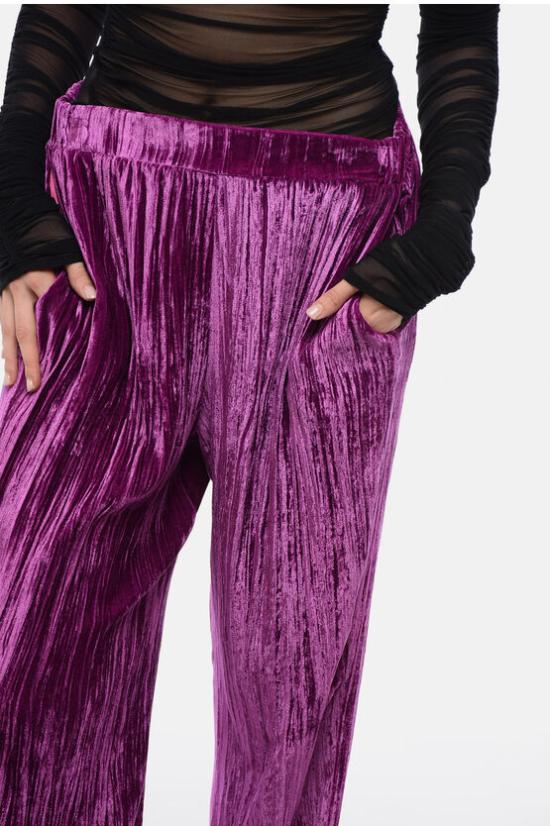  슬립노모어 스트레이트 팬츠 PANTALONE VELLUTO CICLAMINO Violet - SLEEP NO MORE