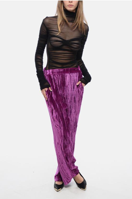  슬립노모어 스트레이트 팬츠 PANTALONE VELLUTO CICLAMINO Violet - SLEEP NO MORE