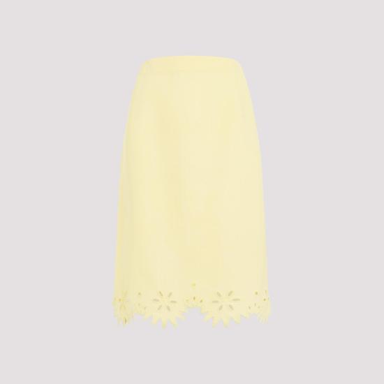  보테가베네타 미디 스커트 786538 V4B00 9242 CHALK BANANA YELLOW ORANGE - BOTTEGA VENETA