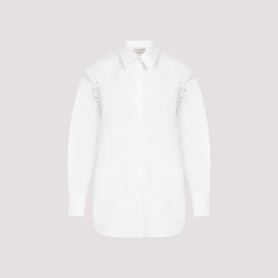  알렉산더 맥퀸 셔츠 790908 QAAAD 9000 OPTICAL WHITE - ALEXANDER MCQUEEN