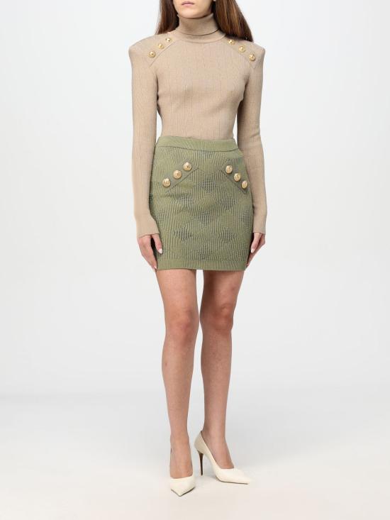 25FW 발망 숏 스커트 DF0LB196KH60 7CO Green - BALMAIN