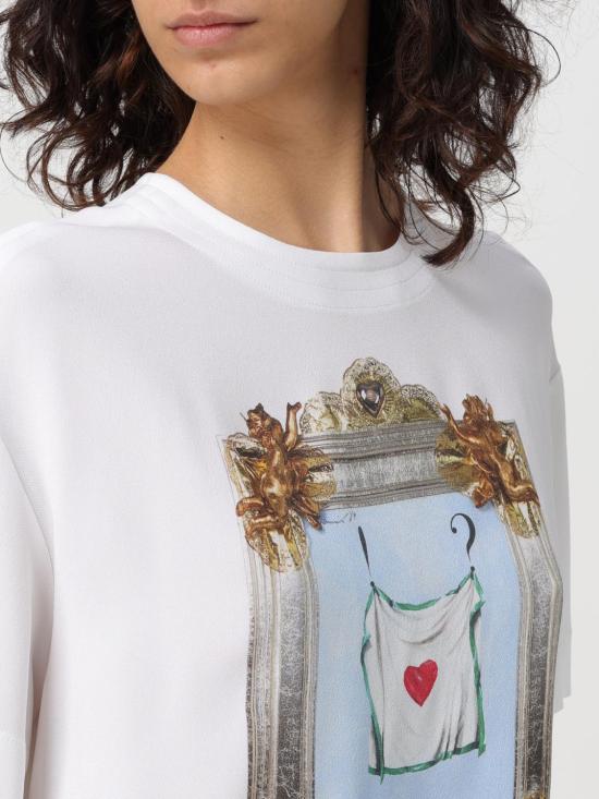  모스키노 반팔 티셔츠 02150433 1001 White - MOSCHINO