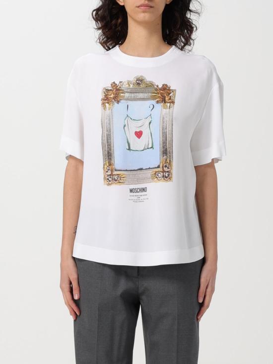  모스키노 반팔 티셔츠 02150433 1001 White