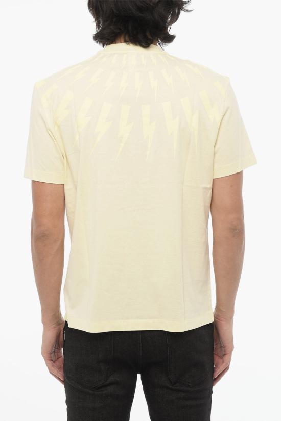  닐바렛 반팔 티셔츠 MY70007S Y524 757N Yellow - NEIL BARRETT