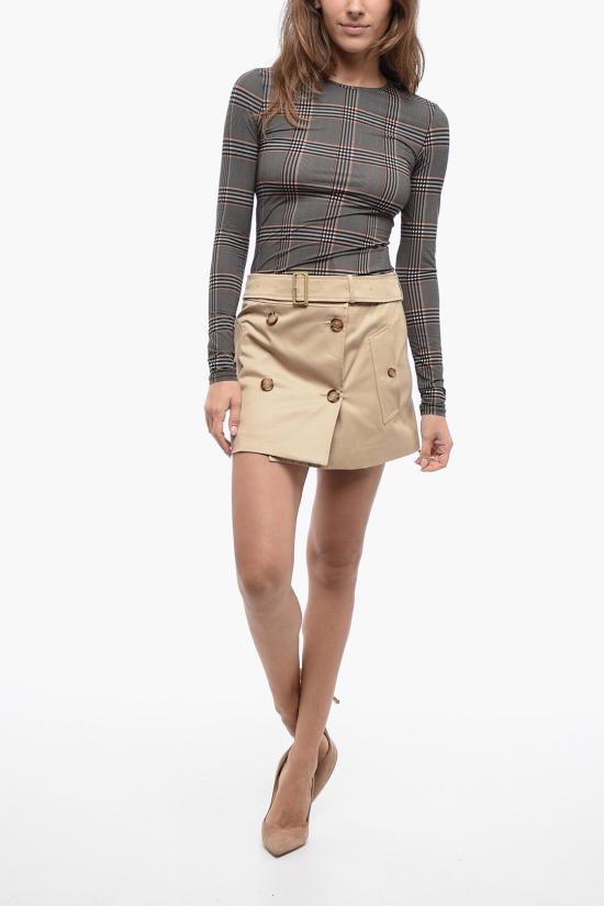  버버리 숏 스커트 8071196 A7405 123456 Brown - BURBERRY