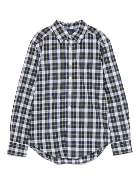 24FW [키즈] 랄프 로렌 패턴 셔츠 323918249016 WHITE GREEN MULTI