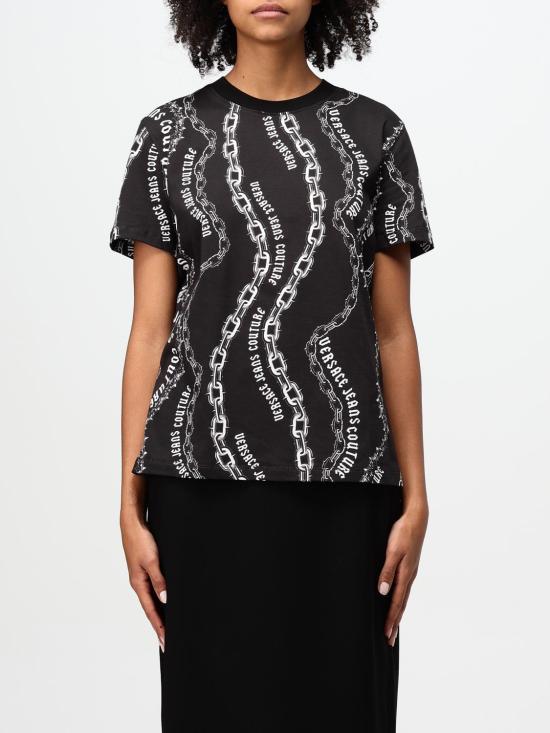 24FW 베르사체 반팔 티셔츠 77HAH613JS365 899 Black 1