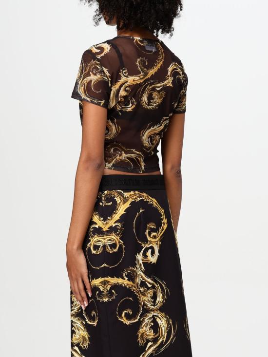 24FW 베르사체 반팔 티셔츠 77HAH6A2JS398 G89 Black - VERSACE