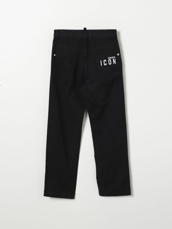 25FW [키즈] 디스퀘어드2 스트레이트 팬츠 DQ2672D0ABF DQ900 Black - DSQUARED2