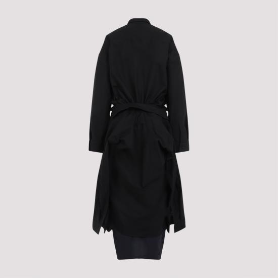 24FW 발렌시아가 미디 원피스 817525 TRM17 1000 BLACK - BALENCIAGA