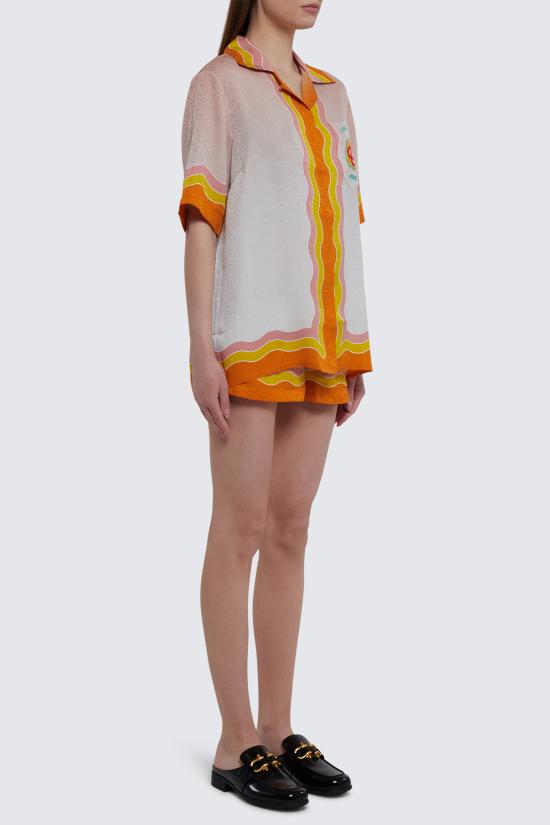  카사블랑카 블라우스 WS23 SH 015 10 RAINBOW MONOGRAM - CASABLANCA