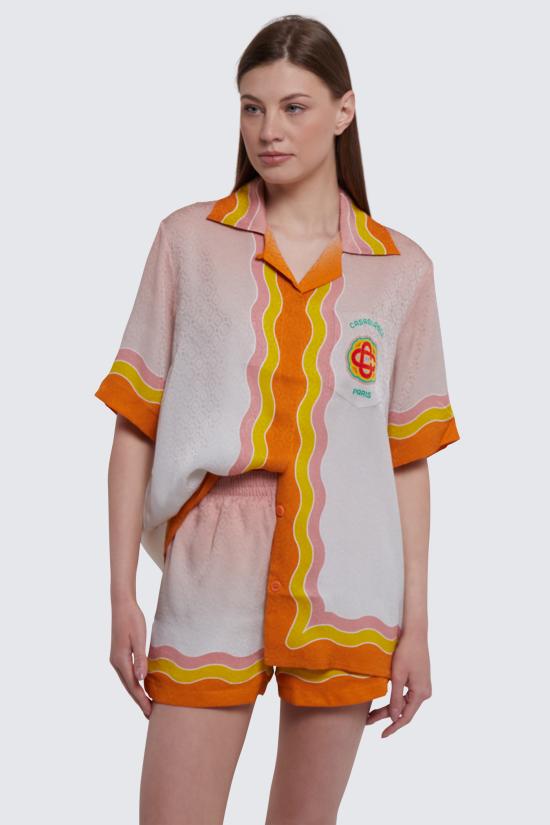  카사블랑카 블라우스 WS23 SH 015 10 RAINBOW MONOGRAM