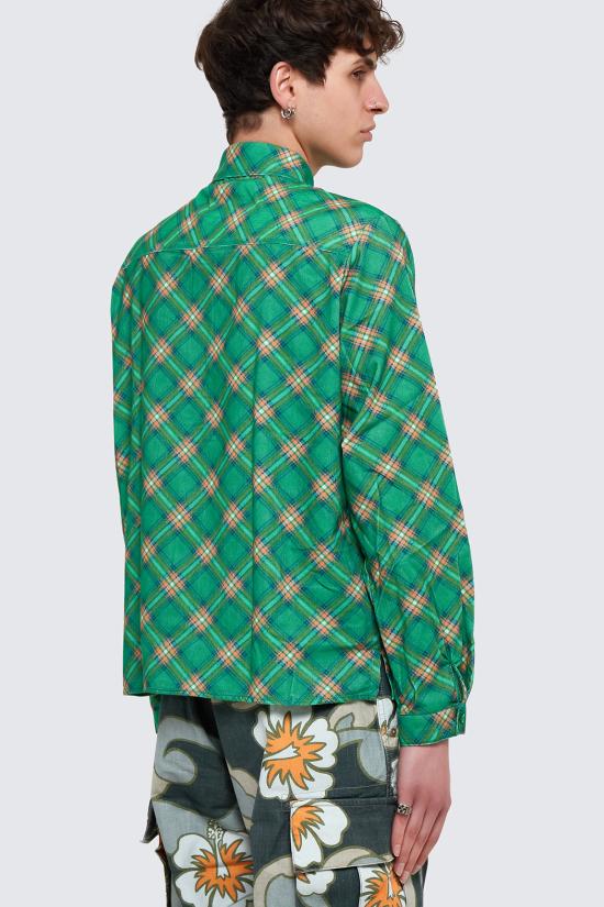  이알엘 긴팔 셔츠 ERL06B007 1 Erl green plaid - ERL