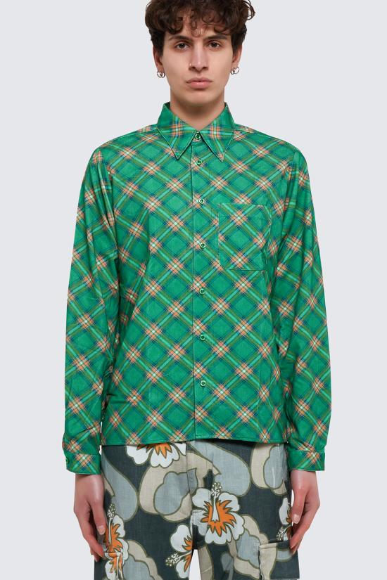  이알엘 긴팔 셔츠 ERL06B007 1 Erl green plaid - ERL