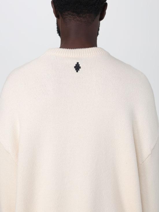 25FW 마르셀로 불론 스웨터 CMHE036F23KNI002 6F10 Yellow Cream - MARCELO BURLON