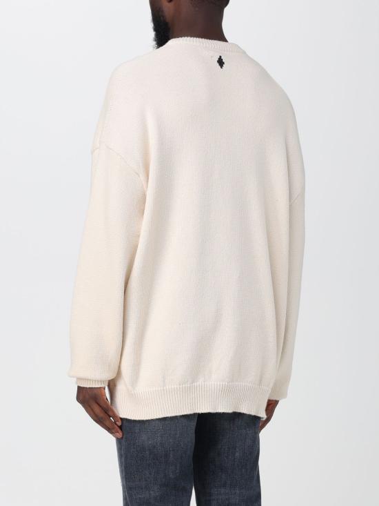 25FW 마르셀로 불론 스웨터 CMHE036F23KNI002 6F10 Yellow Cream - MARCELO BURLON