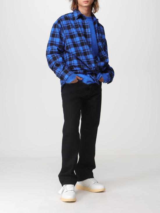 25FW 오프화이트 긴팔 셔츠 OMES003F23FAB001 4800 Blue - OFF WHITE