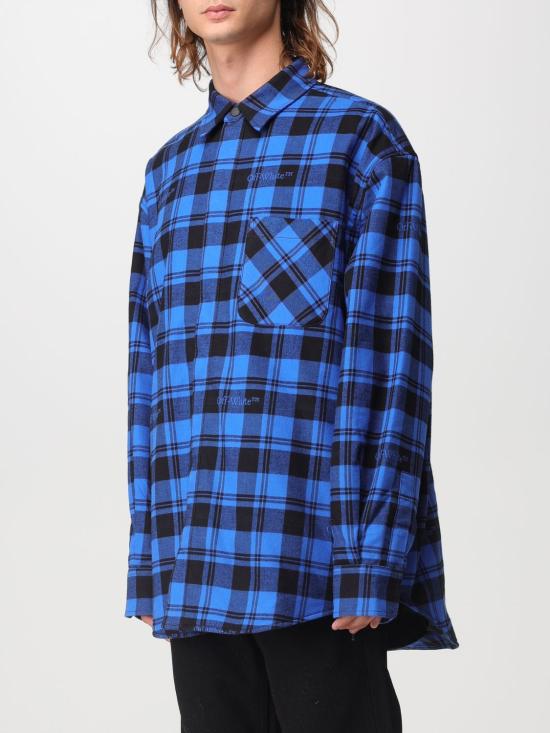 25FW 오프화이트 긴팔 셔츠 OMES003F23FAB001 4800 Blue - OFF WHITE