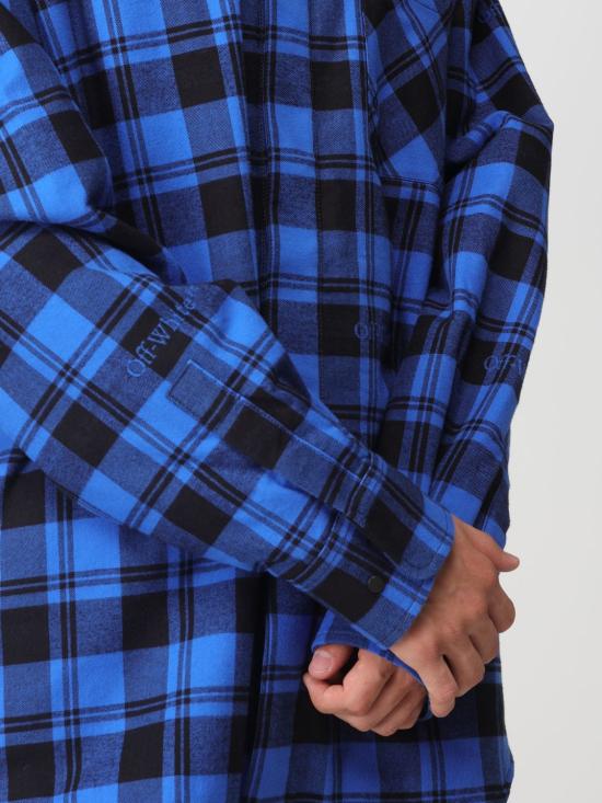 25FW 오프화이트 긴팔 셔츠 OMES003F23FAB001 4800 Blue - OFF WHITE