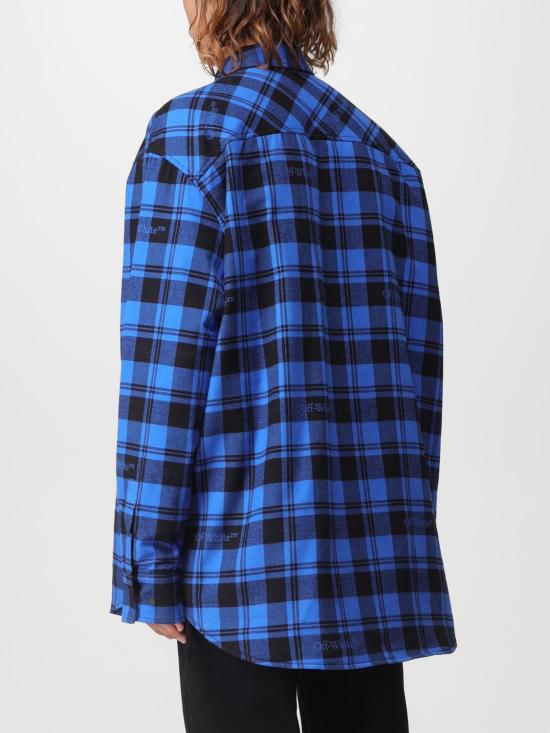 25FW 오프화이트 긴팔 셔츠 OMES003F23FAB001 4800 Blue - OFF WHITE